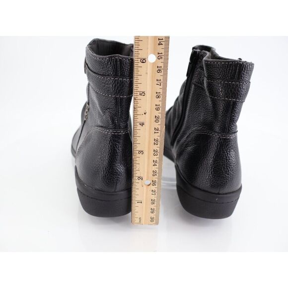 Clarks Women's Cheyn Zoe Ankle Boot Size 9 Black Shoe Leather Zip Up Bootie - Picture 3 of 12